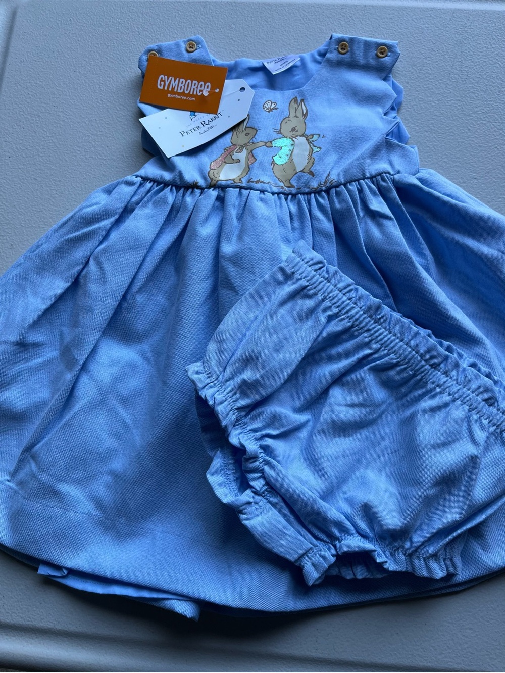 Gymboree Light Blue Peter Rabbit Dress with Matching Bloomers